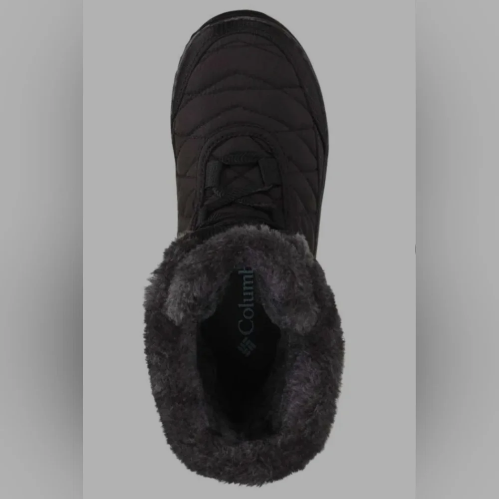 New Columbia Snow boots Minx Mid III Omni Heat  black Grey Girls 6 Women's 7 7.5